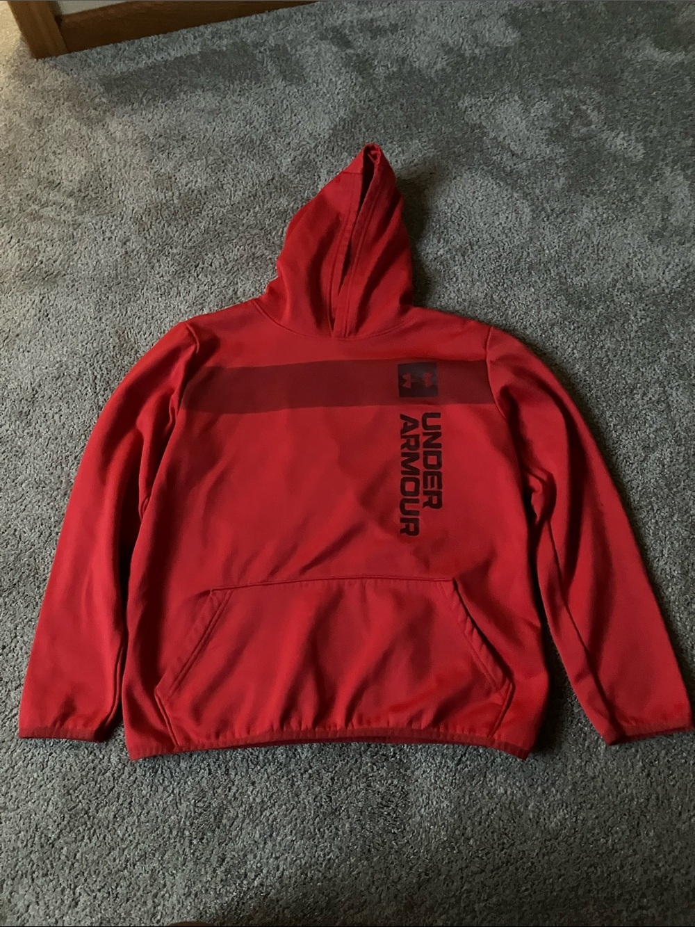 Under Armour Boys' Red Hooded Pullover Puffer Jacket